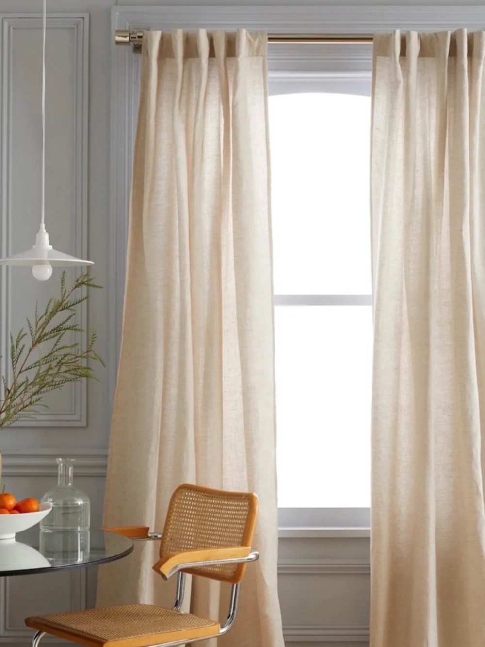 NWT Quince Set of 4 - 48x84 European Linen Curtains Flax 8293